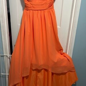 Elegant Orange Strapless Gown